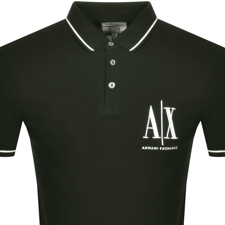 Alternative Image for ProductArmani Exchange Tipped Logo Polo T Shirt Green2